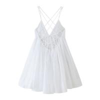 Vestido de tirantes estilo vacacional con espalda descubierta y lazo versátil clásico de moda para mujer personalizado nuevo - details 1