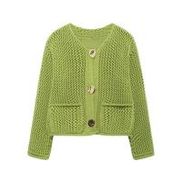 TRAF Pantalones de Punto para Mujer Otoño-Invierno Suéter Casual con Botones Largos - details 5