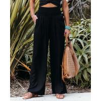 Primavera y verano, superventas, ropa para mujer, nuevos pantalones casuales de pierna ancha tejidos de algodón y lino, pantalones de pierna ancha para playa para mujer - details 2