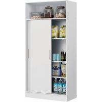 Armario despensa hogar multiusos de gran capacidad con puertas correderas en color blanco (alto 157 / ancho 82 / fondo 38) cm - details 2