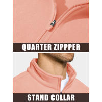 MAGCOMSEN Suéteres de lana para hombre Otoño Invierno Media cremallera Cuello alto Cálido Jersey de manga larga Tops casuales para entrenamiento al aire libre - details 9