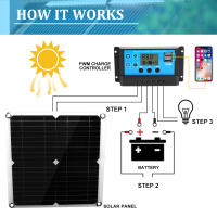 Kit completo de Panel Solar de 200W, cargador de batería de 12V con controlador USB Dual de 100A, células solares para coche, yate, RV, barco, teléfono móvil - details 43