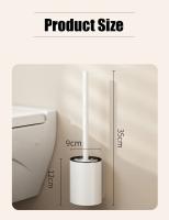 Soporte de escobilla de inodoro para baño, Herramientas de limpieza, espacio de aluminio, montado en la pared, sin taladro, cepillo de inodoro Vertical, accesorios de baño - details 5