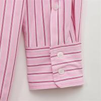 Camisa de manga larga a rayas holgada y cómoda 2025 con solapa informal versátil, nueva moda femenina de verano - details 6