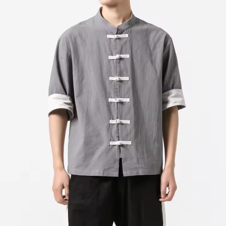 Ropa de estilo chino para hombre, Tops de estilo chino para hombre, traje Tang - 1