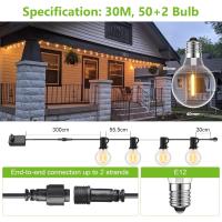 Exterior Jardin 45,7M, 24V Luces Exterior con 75+2 Bombillas, Impermeable Luce Jardin para Terraza, Café, Cobertizos, Bodas, Pérgolas - details 8