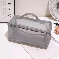Bolsa De Maquillaje Transparente De Malla Pequeña Grande Negra Organizador De Viaje Portátil Para Cosméticos Y Labiales - details 7