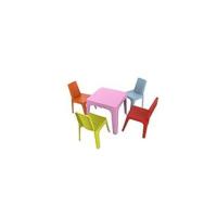 Julieta Set Infantil de 2 sillas y 1 Mesa para Interior, Exterior, jardín - Color Azul Cielo - details 4