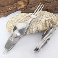 Juego de cubiertos multifuncionales para acampar, tenedor plegable de acero inoxidable, cuchara, abridor de cuchillos, villa desmontable, equipo de picnic VIE - details 5