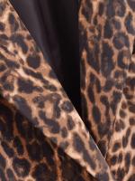 Blazer corto con estampado de leopardo para mujer, chaqueta de traje alta con cuello de solapa de manga larga, trajes de otoño e invierno para mujer - details 5