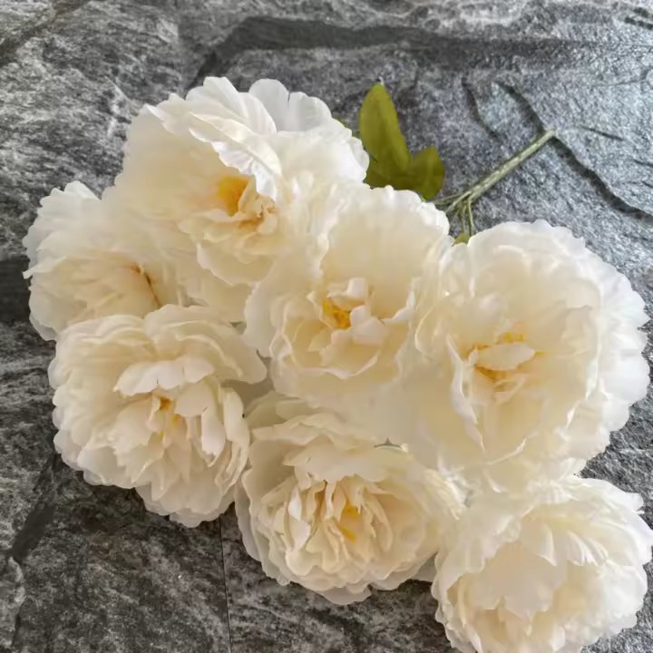 Exquisita simulación de flores de peonía, flores de seda, hermosas flores artificiales, corona de Navidad de flores falsas duraderas - 1