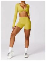 Conjunto de Yoga de 2 Piezas Traje Deportivo para Mujer Pantalones de Yoga con Manga Larga - details 10