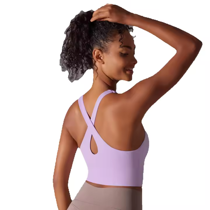 Hamidou-Chaleco de Yoga cruzado en la espalda, ropa interior deportiva sin costuras, Sujetador deportivo de alto impacto, secado rápido, adelgazante - 1