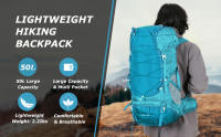 Mochila de Senderismo de 50 l con Funda Impermeable Multifuncional Ideal para Montañismo, Acampada y Viajes - details 1