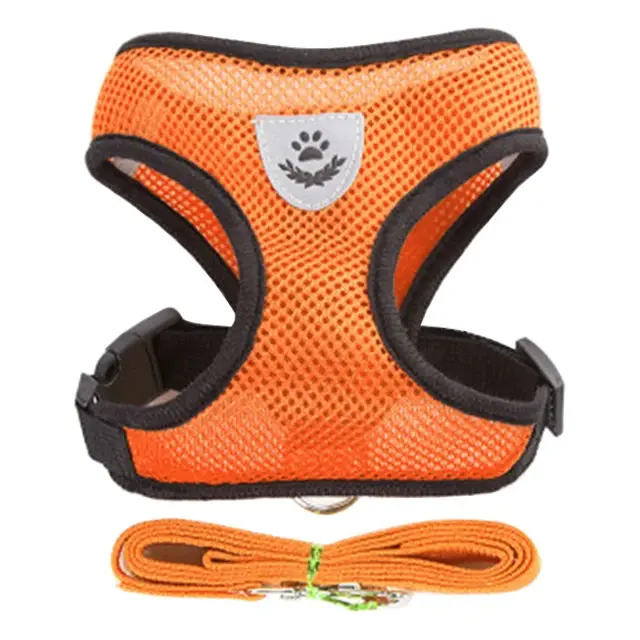 Correa de arnés ajustable de malla de poliéster para perros y gatos Ideal para paseos - 1