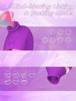 Potente vibrador vaginal del clítoris que chupa y lame la estimulación dual masajeador femenino juguete sexual para adultos - details 1