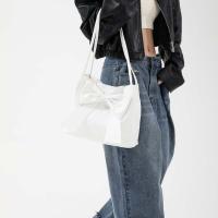 Bolso de hombro elegante de Color sólido con lazo de PU, bolso de mano portátil de estilo coreano, bolso de cubo de lujo, bolso de moda para axilas para mujer - details 4
