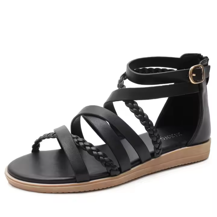 Sandalia zapatos de mujer talla grande 41-43 sandalias romanas tejidas de verano para mujer - 1