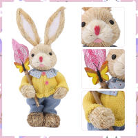 Adornos de Conejo de Paja 2Pcs Estatua de Conejo de Espuma Decoración para Fiesta de Pascua Regalo de Manualidades Foto 25/35cm - details 21