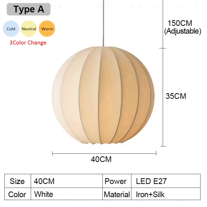 Tomaxin Lámpara colgante de seda LED 60CM Estilo wabi-sabi para dormitorio B&B restaurante sala de estar hotel Metal 220V Interruptor otros - 1