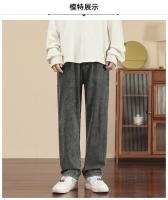 Jeans casuales para hombre Moda Pierna ancha hasta el tobillo Color Azul claro Gris Negro Talla 3XL - details 2