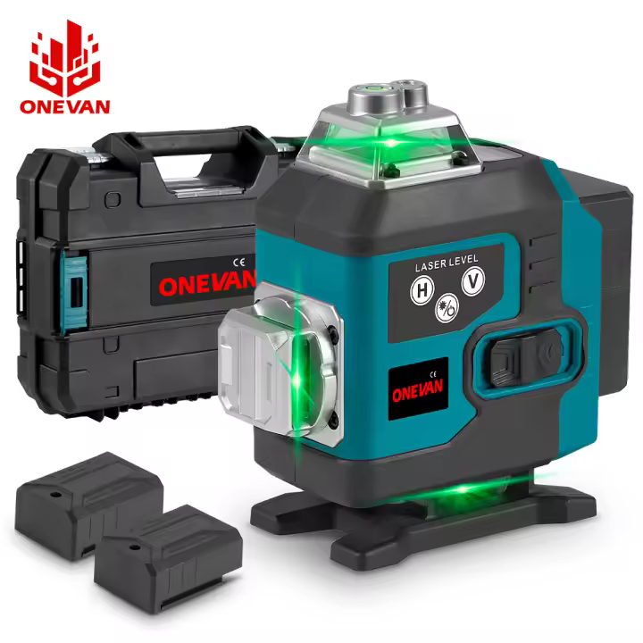 Nivel láser ONEVAN de 16 líneas, línea verde, 360° horizontal y vertical, autonivelante, súper potente, con batería de iones de litio. - 1
