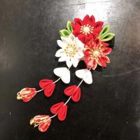 Accesorios Hanfu, tocado de Kimono japonés, estilo antiguo, hecho a mano, flor de Sakura, Clip para el cabello, horquilla de flores con borlas de tela dulce - details 3