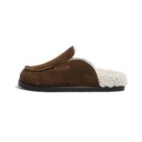 Zuecos de felpa cálidos para invierno y nieve para mujer, zapatos informales de piel para mujer con suela gruesa antideslizante para exteriores, zapatillas tipo mula - details 7