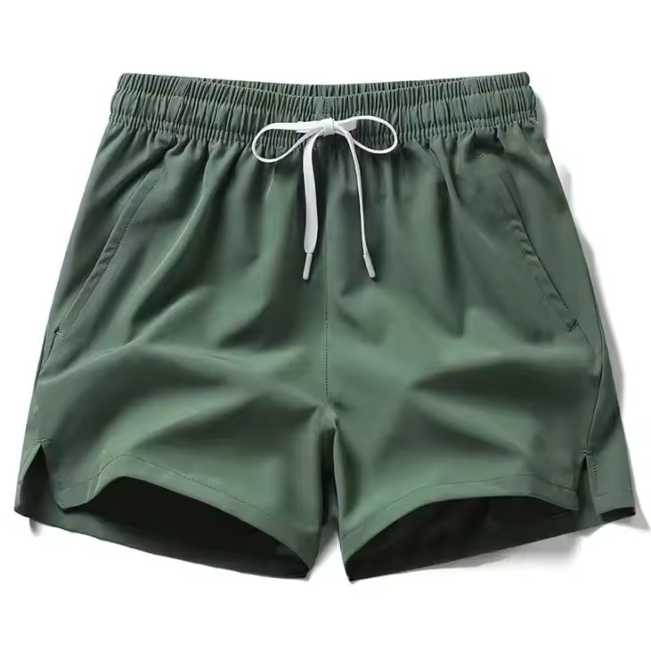 Pantalones Cortos de Moda para Hombres 2025 Ligeros, Informales con Bolsillos y Cremallera, Color Sólido, Correr en la Playa - 1