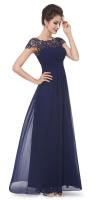 Traje de verano nuevo vestido de noche de graduación de dama de honor plisado de gasa para mujer dulce largo del mismo estilo - details 8