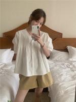 Blusa de verano para mujer, camisa de primavera, blusa para mujer, Blusas largas de gasa, informales, elegantes, Vintage, de manga larga, holgada de gran tamaño, blanca - details 34