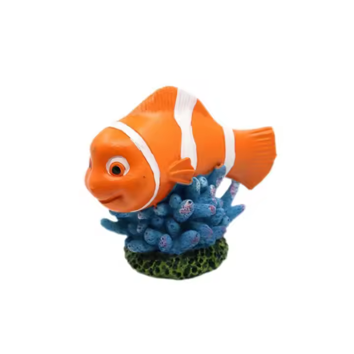 Fregadero Artificial decorativo, barco, pulpo, simulación realista, pez payaso, adornos de Coral, peces de resina, cueva escondite para acuario - 1