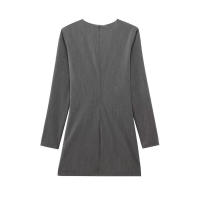 Mini vestidos de manga larga corta para mujer para primavera - details 2