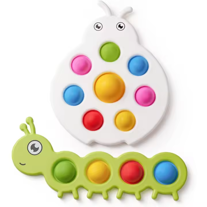 Botones de insectos coloridos, regalo para bebé de más de 6 meses, asiento de coche, silla alta, juguetes Montessori para niños pequeños de 1 a 3 años - 1