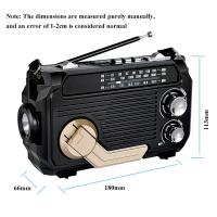Portátil de alta sensibilidad FM AM SW Radio carga Receptor solar de emergencia manivela Bluetooth altavoz reproductor de música Audio AUX - details 11