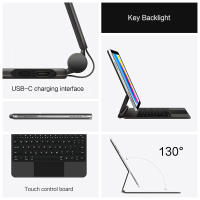 AJIUYU-Teclado mágico Para iPad, Teclado en Español, Folio magnético, 10,9 Pulgadas, 2022, con Panel táctil - details 3