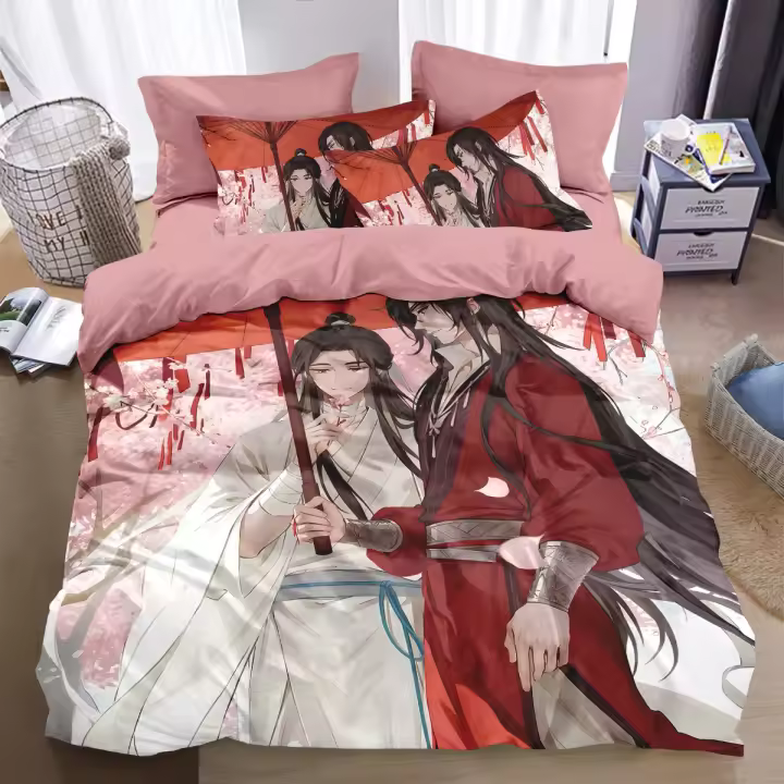 Conjunto de Cama de Poliéster Heaven official's blessing Funda de Edredón Cómoda para Cama Individual y Doble Tamaño Compacto - 1