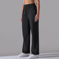 Pantalones de oficina sueltos de cintura alta informales de pierna ancha para mujer, pantalones de baile - details 14