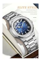 Reloj de Lujo Clásico Retro para Hombres Automático, Correa de Cuero, Reloj de Cuarzo a la Moda, Resistente al Agua, Luminoso - details 3