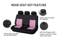 AUTOYOUTH-conjunto completo de tela de poliéster Universal, Fundas protectoras para asientos de coche, color rosa, para mujer y Niña - details 6