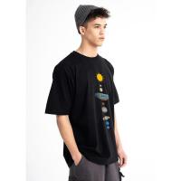 Camiseta con Estampado de Planetas del Sistema Solar para Hombre, Prenda Holgada, Manga Regular, Diseño Cósmico, Ropa de Moda, Informal, Gran Tamaño - details 8