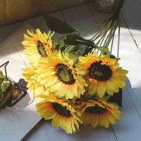 Ramos de Girasol Artificiales Búquet de Flores Falsas de 7 Cabezas 29cm de Enredaduras - details 3
