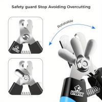 Cortauñas Profesional para Perros y Gatos Guarda de Seguridad Rápida Mango Ergonómico Azul y Negro - details 1