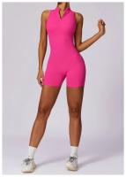 Mono de Yoga Sin Mangas con Almohadilla Kailuoka para Mujer Rompers Deportivos de Gimnasio Fitness Cortos con Talleres Material de Nylon - details 1