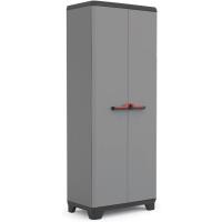 Armario de estilo alto | Armario alto de almacenamiento | Resina | 2 puertas y 3 estantes regulables en altura | Color Gris/Negro | 173 x 68 x 39 cm - details 14
