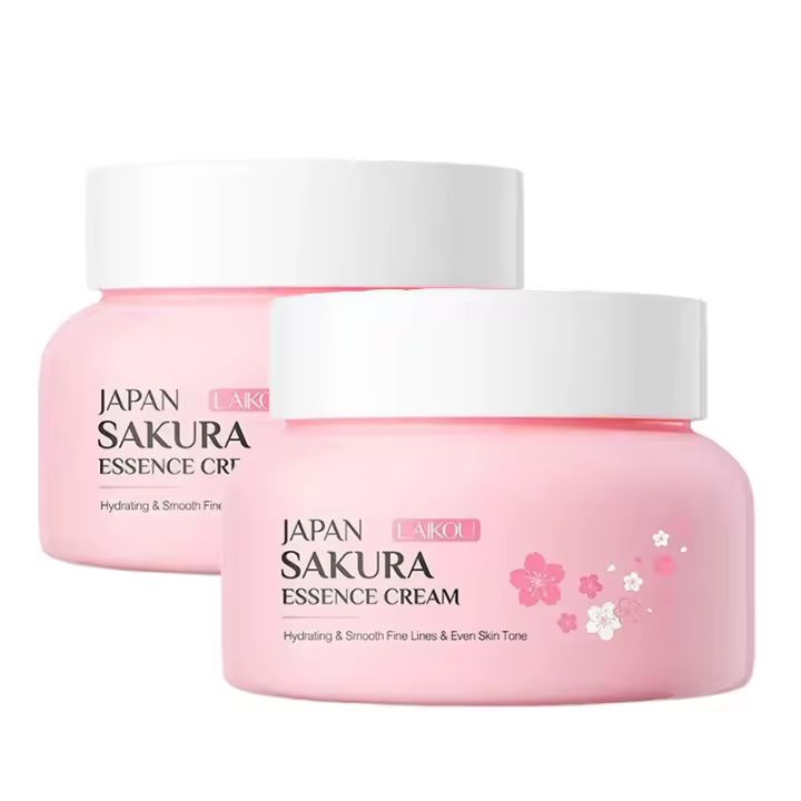 2 uds LAIKOU Japón Sakura esencia crema Facial flor de cerezo crema Facial suavizante hidratación cuidado de la piel coreano - 1