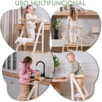 Silla de Madera Montessori Ahorradora de Espacio Torre Plegable, Taburete para Niños, Escalera Plegable para Niños Protección Antivuelcos - details 5
