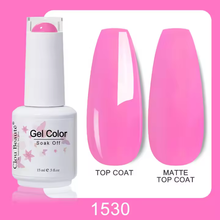 Clou Beaute-esmalte de Gel semipermanente para uñas de barniz para manicura semipermanente color rosa rojo y blanco - 1