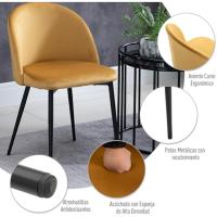 Juego de 2 Sillas de Comedor con Asiento y Respaldo Acolchados con Cubierta de Terciopelo Suave y Diseño Moderno Carga 120 kg 49x50x77 cm - details 5