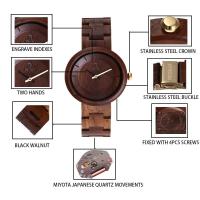 (Italia 2025 Novedades) reloj de madera de alta calidad para hombre - Diseño Único en Nogal Macizo, Movimiento MIYOTA Japonés, Pulsera de Madera Natural con Cierre Acero, Esfera Mineral 34mm, Ideal para Regalos de Lujo y Estilo Minimalista - details 10